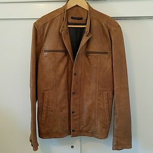 John Varvatos Cognac Leather Jacket